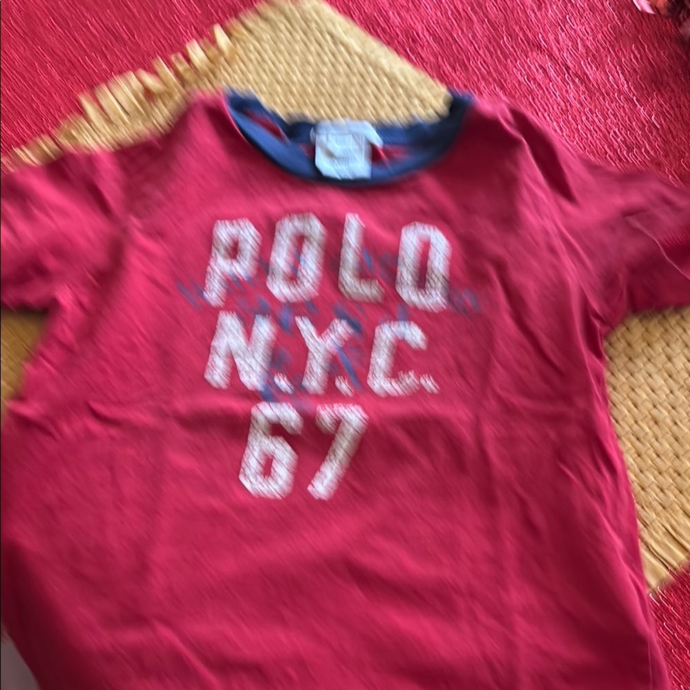 Ralph Lauren Red Polo Shirt with NYC 67 Print